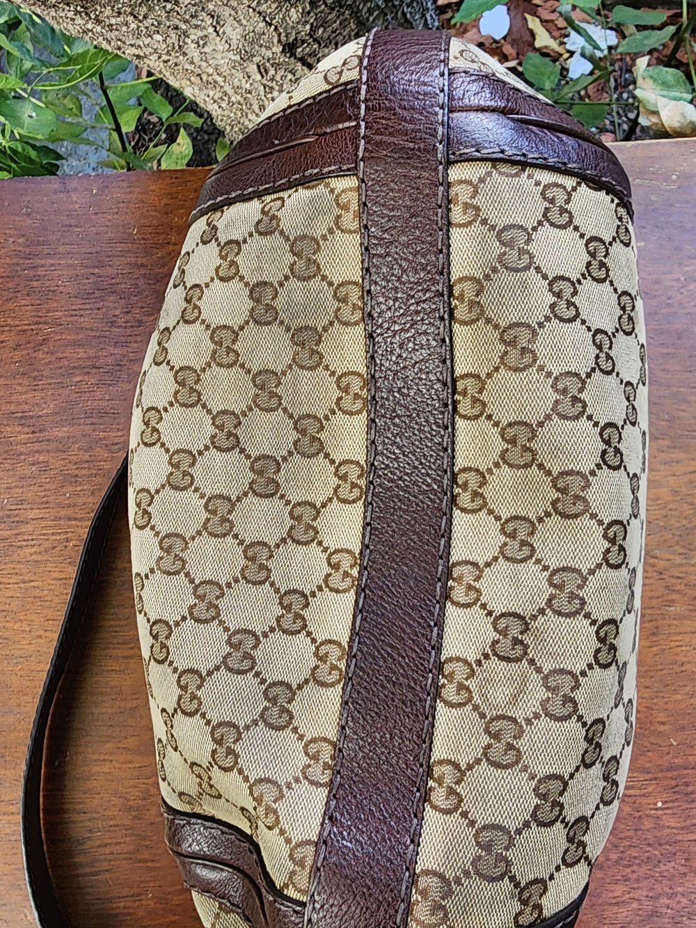 Gucci Brown GG Canvas Medium Running Hobo Bag Gold Hardware 247185 - Picture 10 of 16